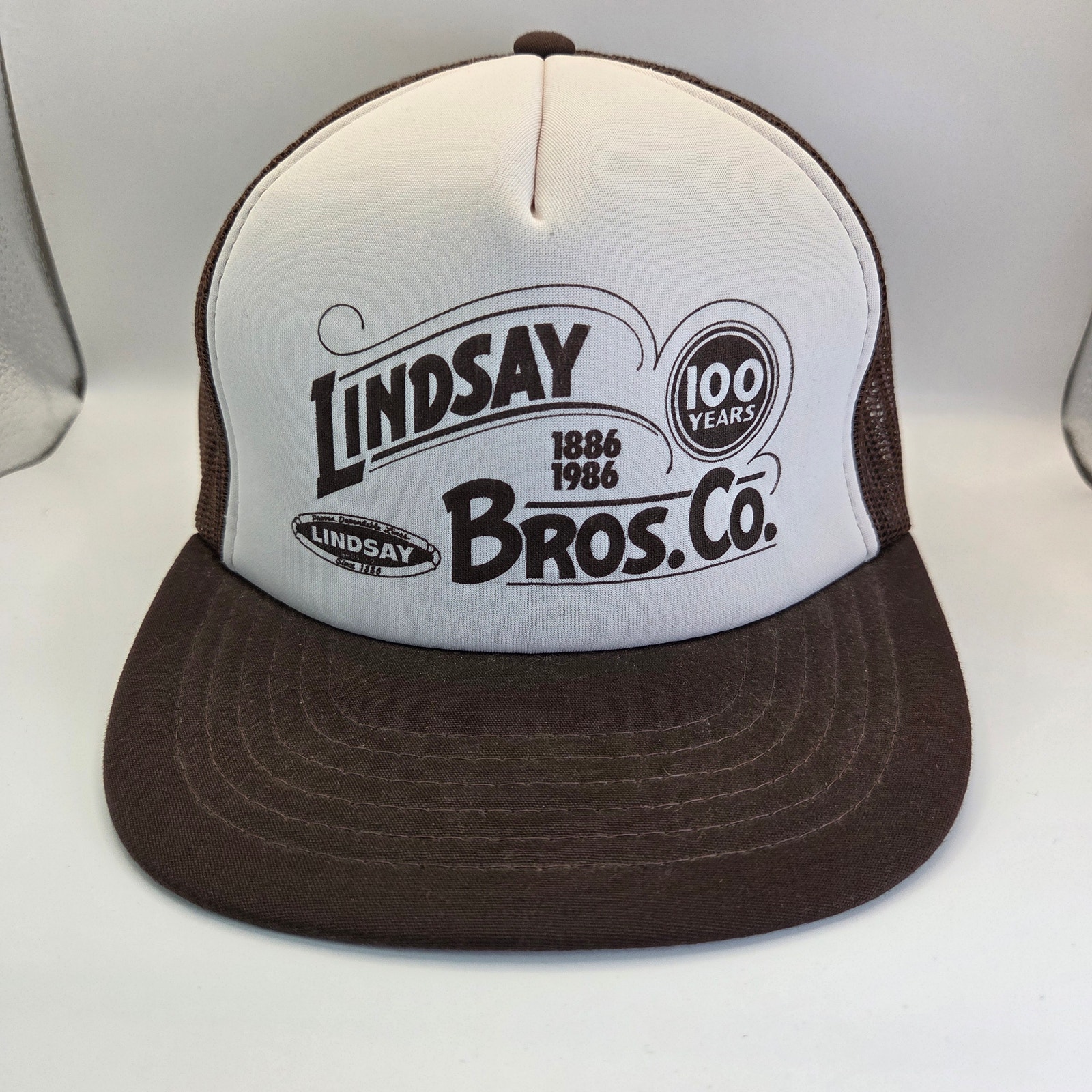 Vintage 1986 Lindsay Bros Co Trucker Hat Snapback 100 Year Yupoong Korea